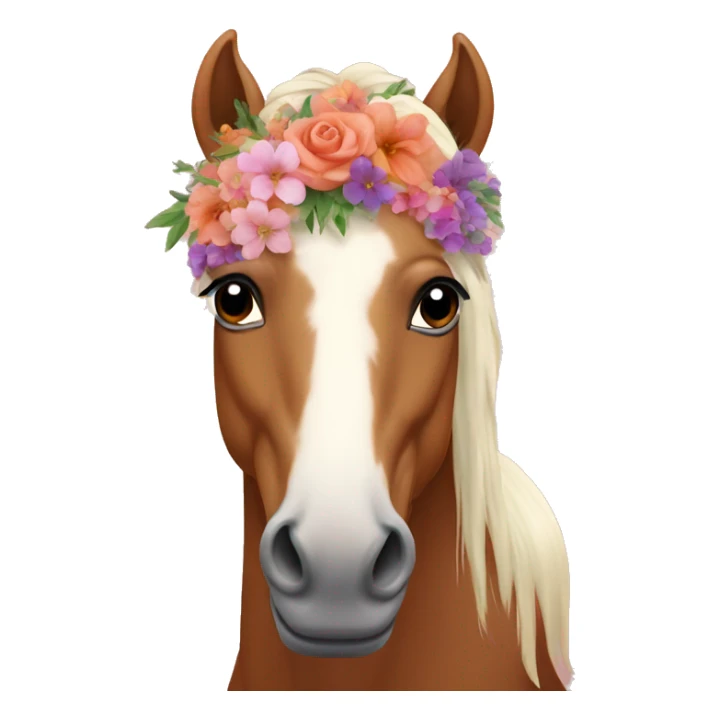 horse with flowers on it's head sticker