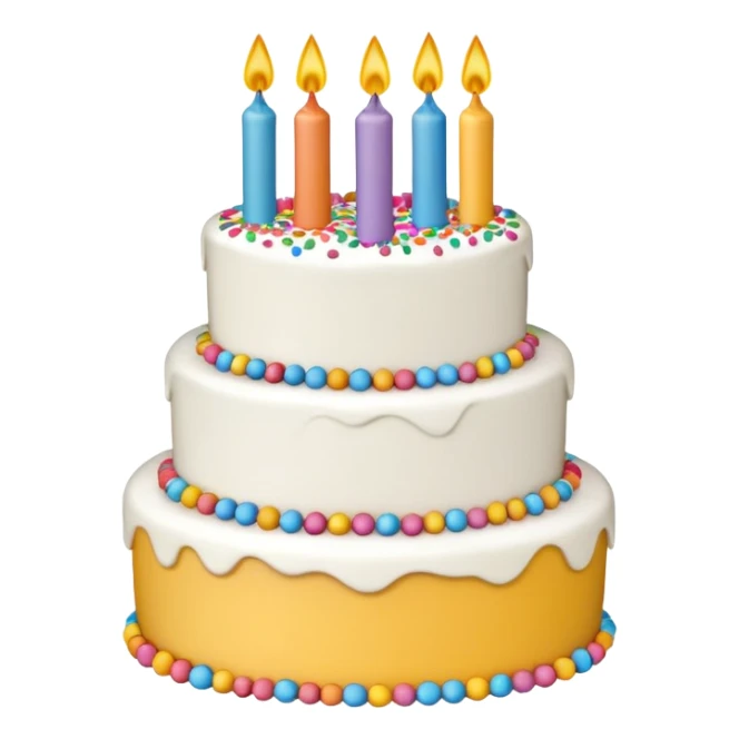un gateau d'anniversaire en ligne blanche sticker