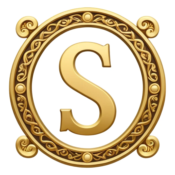 Logo with a card with the letter S and P sticker