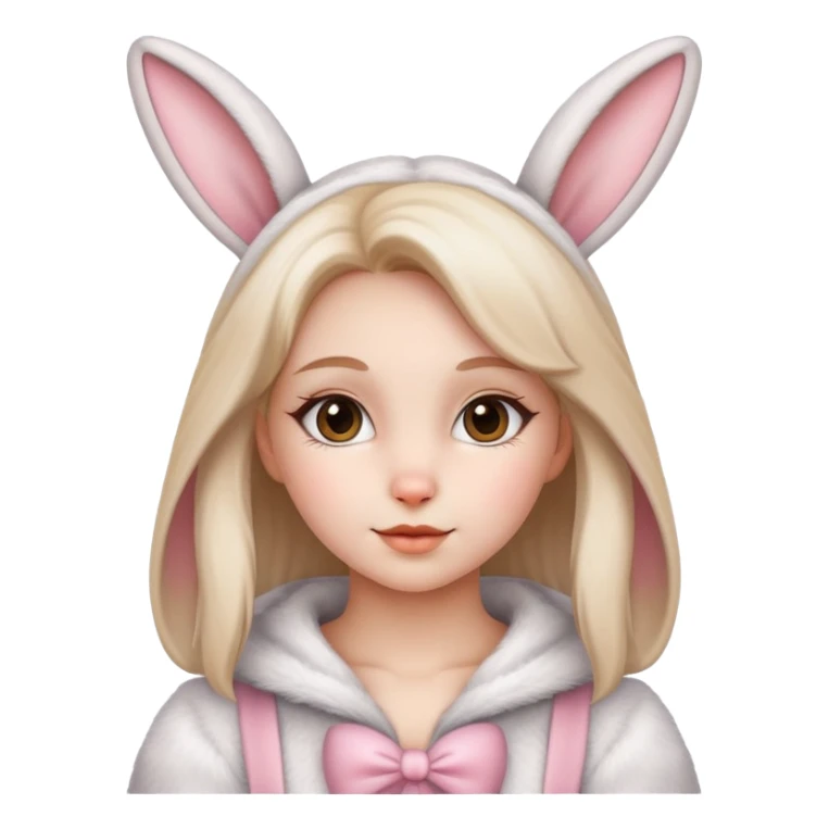 a girl wears bunny costume sticker