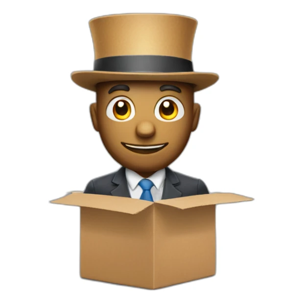 business man in a jack in the box sticker