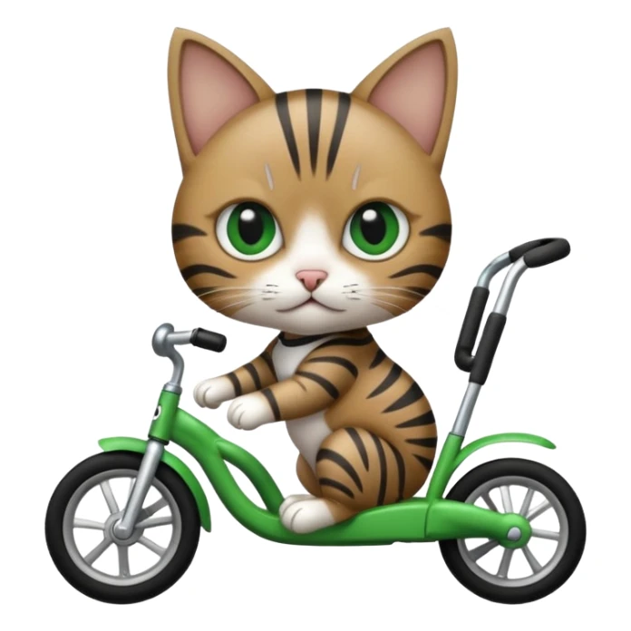 Un bébé chat sur un tricycle sticker