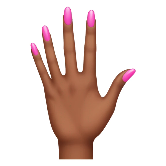 Brown skin hand with short pink nails sticker