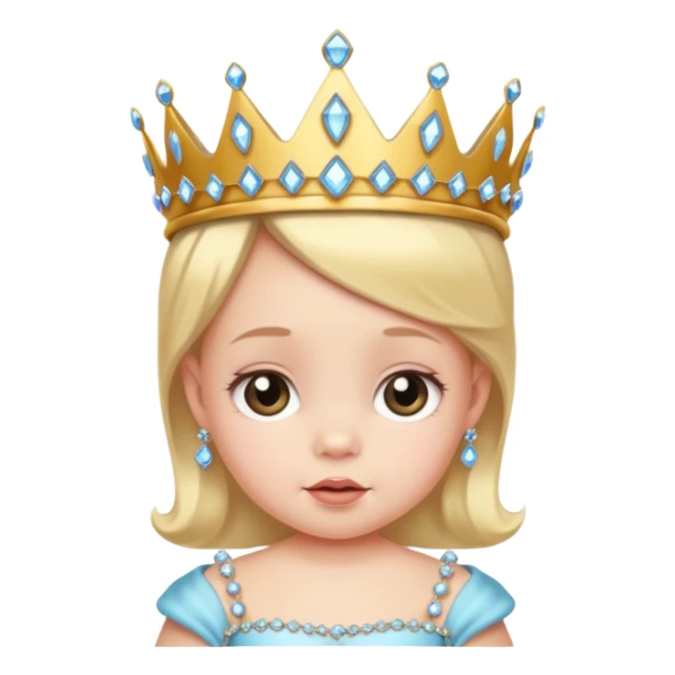 Baby with bejeweled tiara sticker