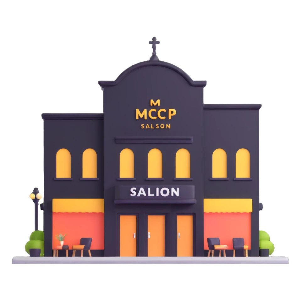 partly pink stylish beauty salon building sticker