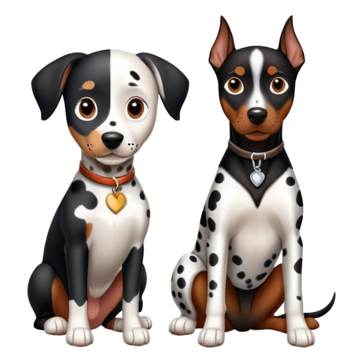 2 adults dogs : 1 Dalmatian + 1 dobermann sticker