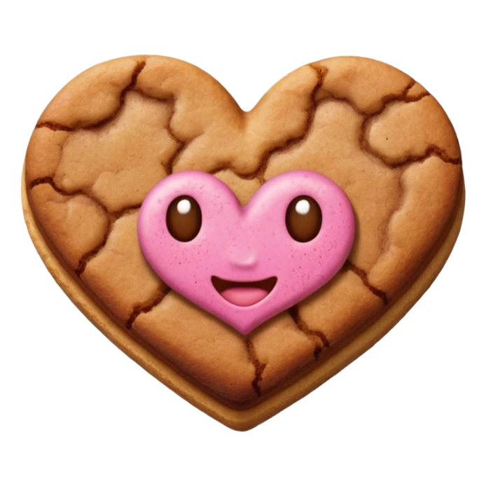 snicker doodle cookie with cinnamon powder on top in a heart shape cookie sticker