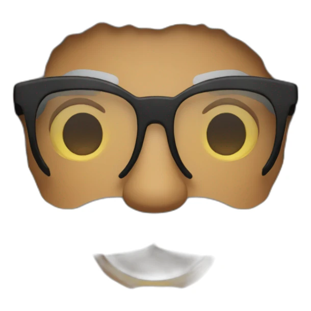 Indian guy with full beard and twirl mustache wearing wayfarer glasses sticker