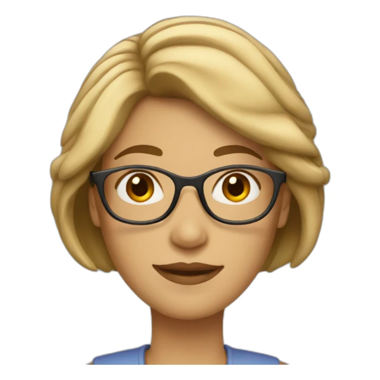 a woman with fair bob hairstyle and glasses sticker