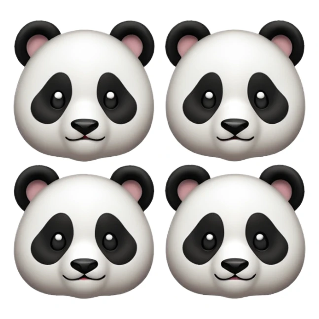 I want 3 panda emojis. One facing right, next one right going up, next one right going down sticker