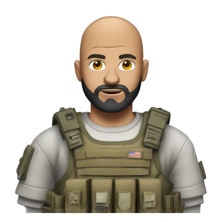 bald man with beard playing call of duty sticker
