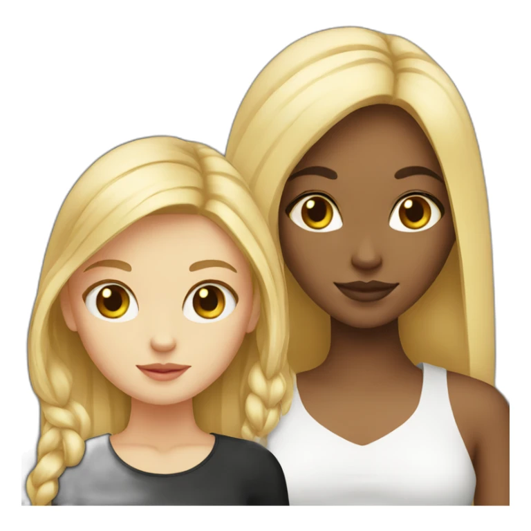 blond girl and black cat sticker