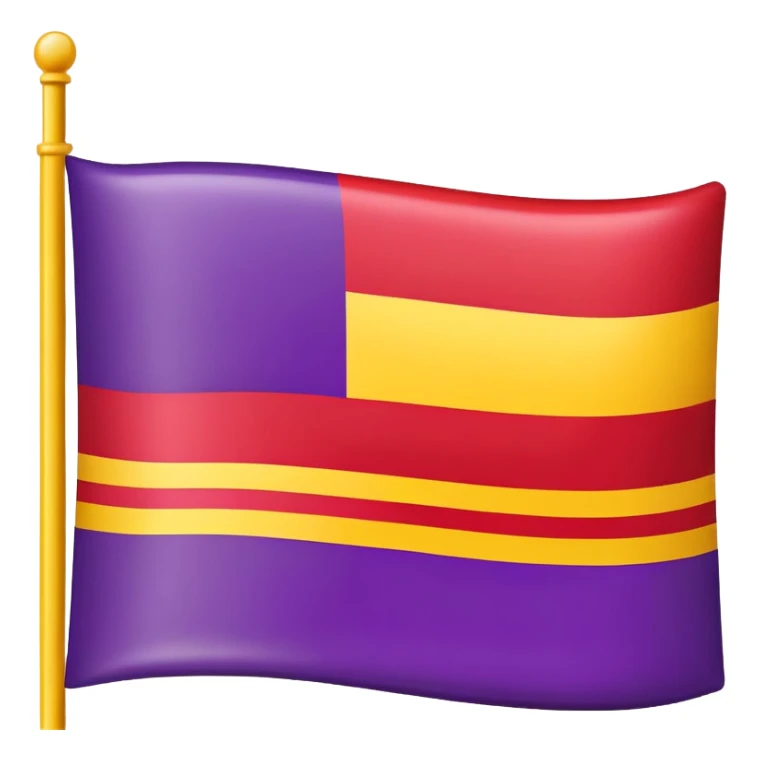 flag with three horizontal stripes, red on top, yellow in the middle, purple on the bottom sticker