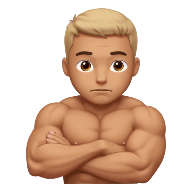 Buff guy looking over his shoulder blushing like a shy little girl sticker