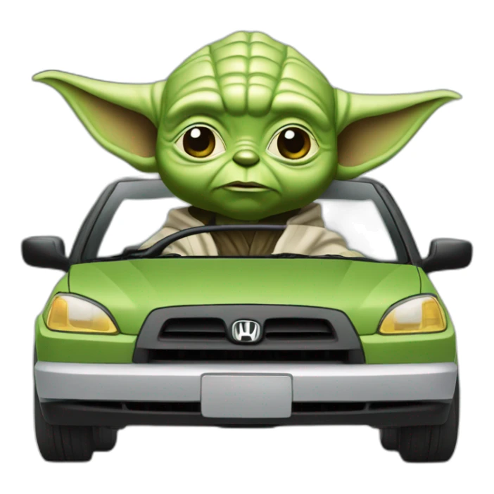 Yoda driving 2001 Honda civic sticker