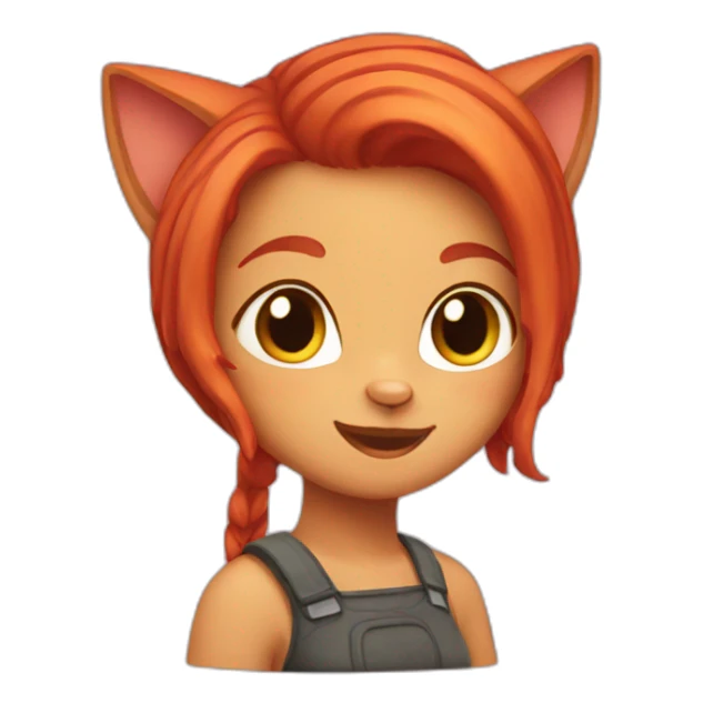 red hair cat-girl sticker