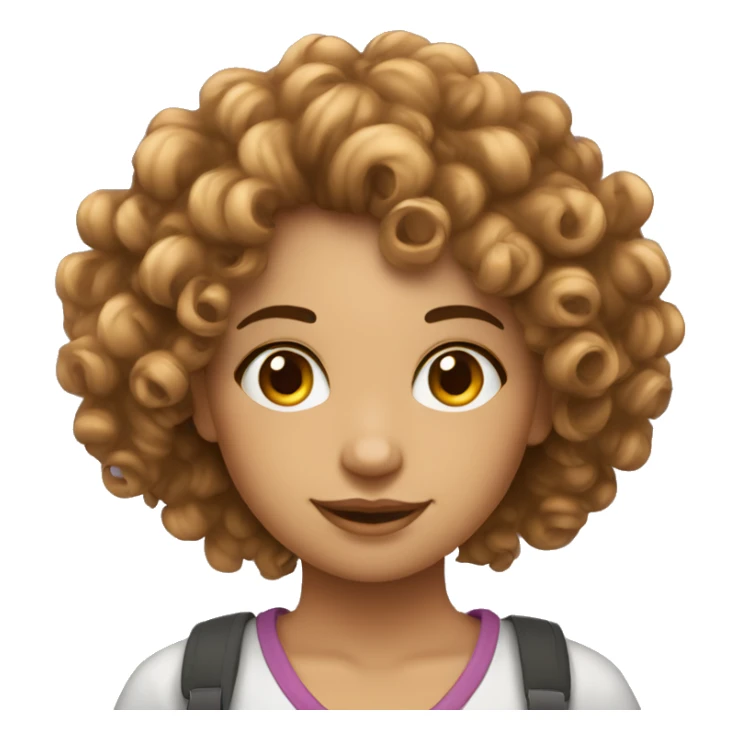 curly hair beautifull girl with laptop sticker