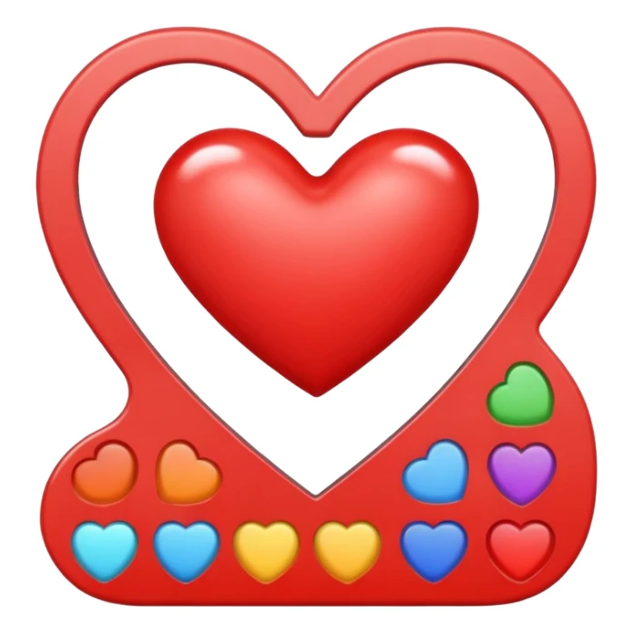 heart with a palette motif sticker