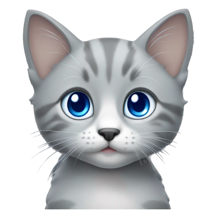 grey kitten with blue eyes  sticker