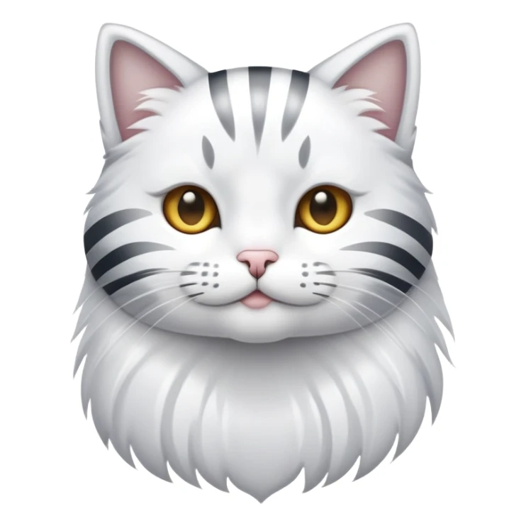 cat with white fur at the bottom and silver stripes at the top sticker