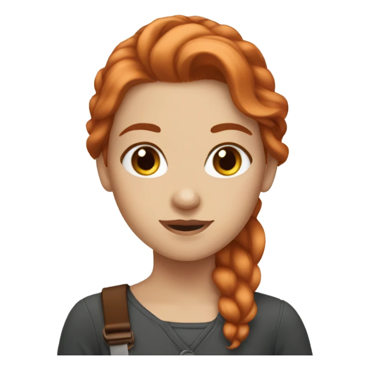 White girl with copper hair sticker