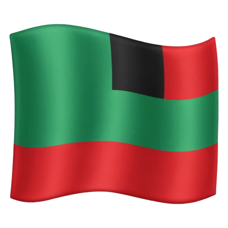 plain Flag with Red, Black and Green horizontal stripes flag  with no flag pole sticker