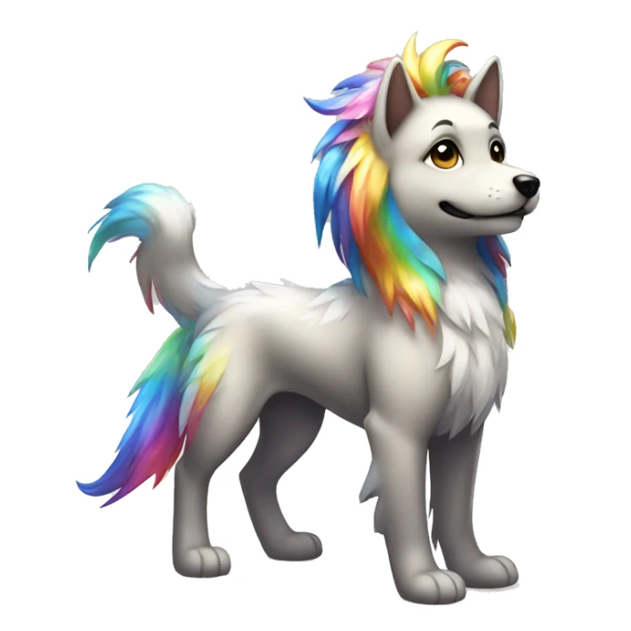 Shiny Sparkle-Dog-Fakémon With Rainbow mane full body sticker