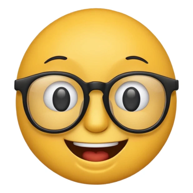 make a black emoji of  Smart smiley with glasses stock vector  sticker