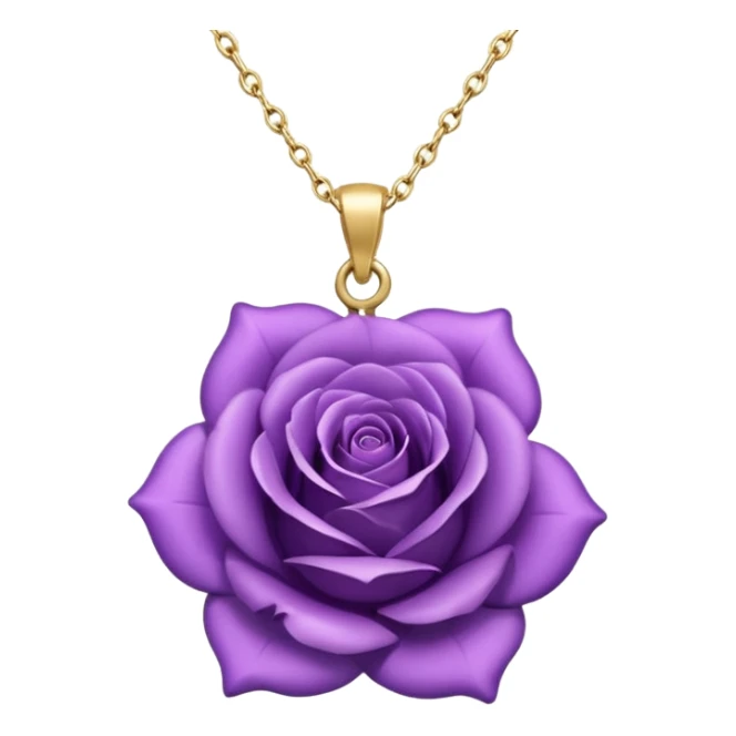  Realistic Purple rose head charm, 14k sparkling Gold necklace sticker