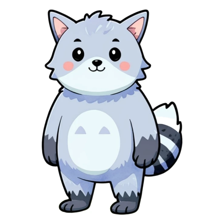 watercolor furry creature in a misty forest sticker