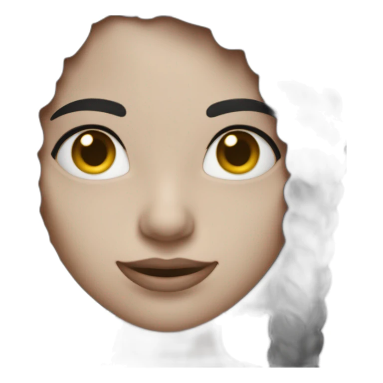 Mujer de cuerpo completo, complexión delgada, pelo negro largo, piel blanca y ojos negros con una cámara en la mano  sticker