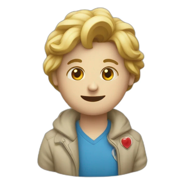 Un coeur avec un E écrit au milieu sticker