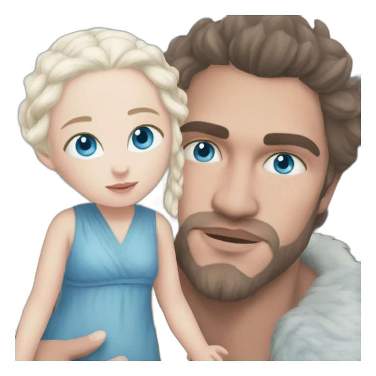 Daenerys and baby boy with blue eyes sticker