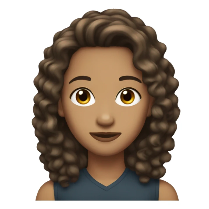 Brunette wayvy hair light skin sticker