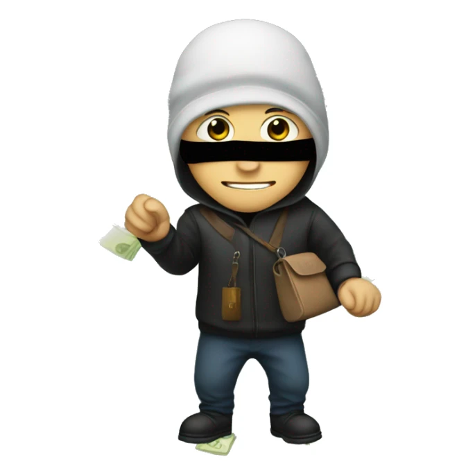 Robber with bag of money sticker