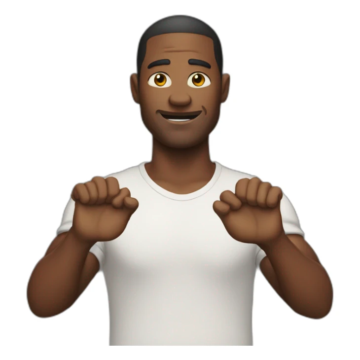 man holding his arms out  sticker