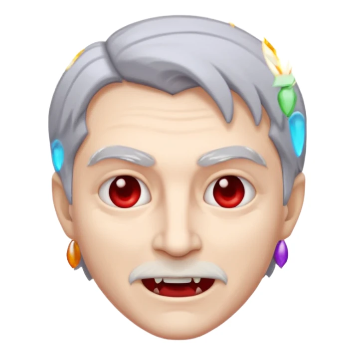 vampire emoji with gray hair sticker
