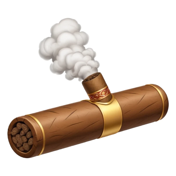 cigar with bloc in ios style horizontaly sticker
