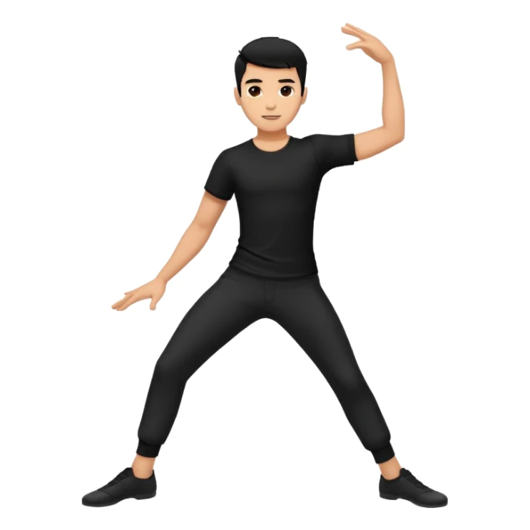 male dance choreographer with pants and shirt black hair  sticker