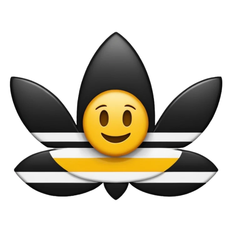 Adidas white stripes black emoji sticker