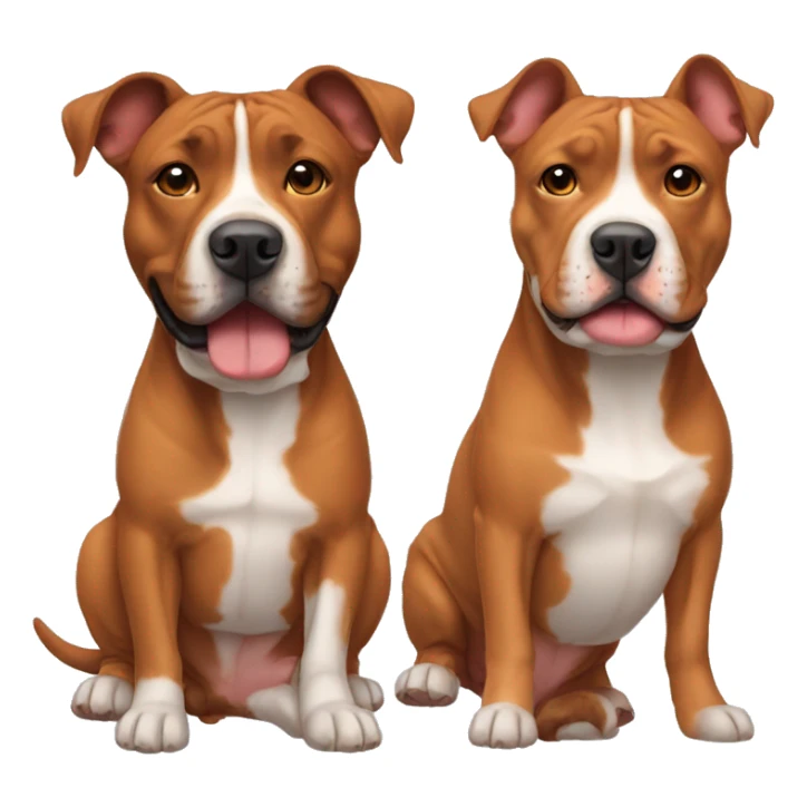 Two red Amstaff friends sticker