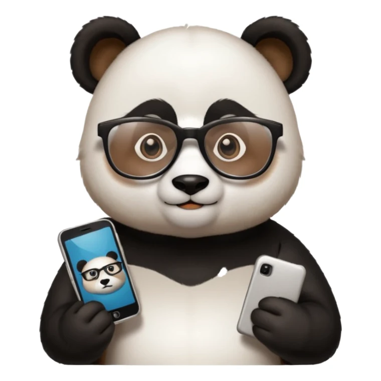 a panda who works as social media manager sticker