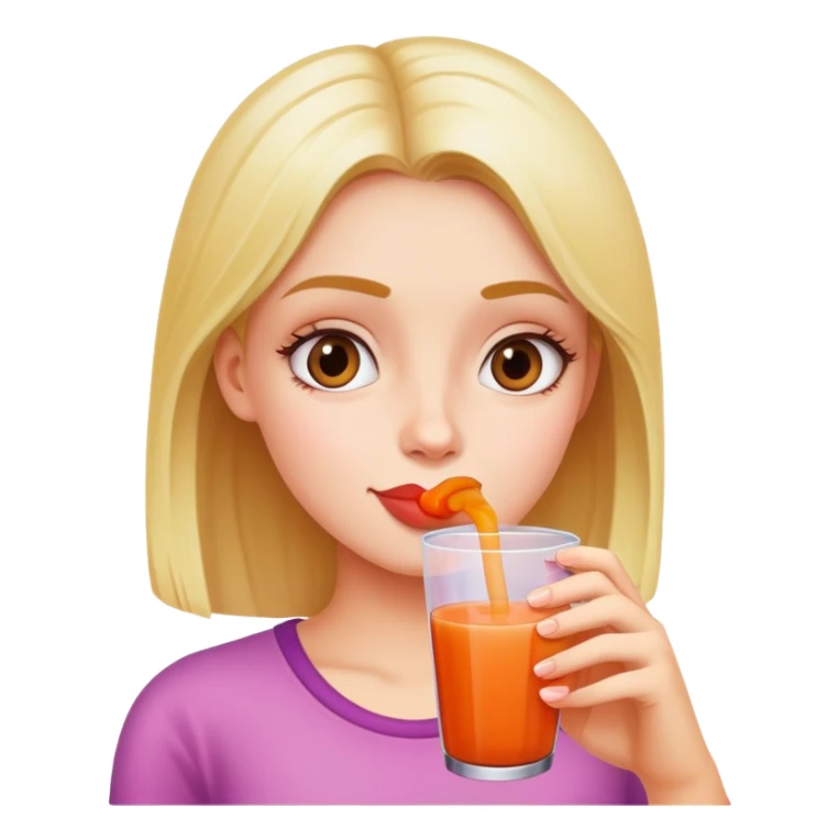 girl drinking booba juice sticker