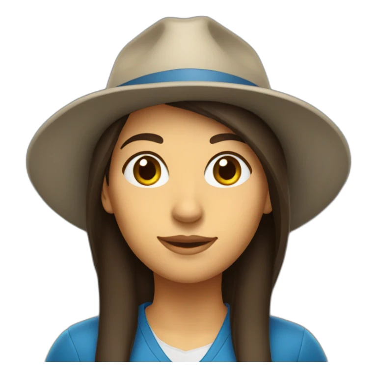 a brunette woman student in student hat sticker