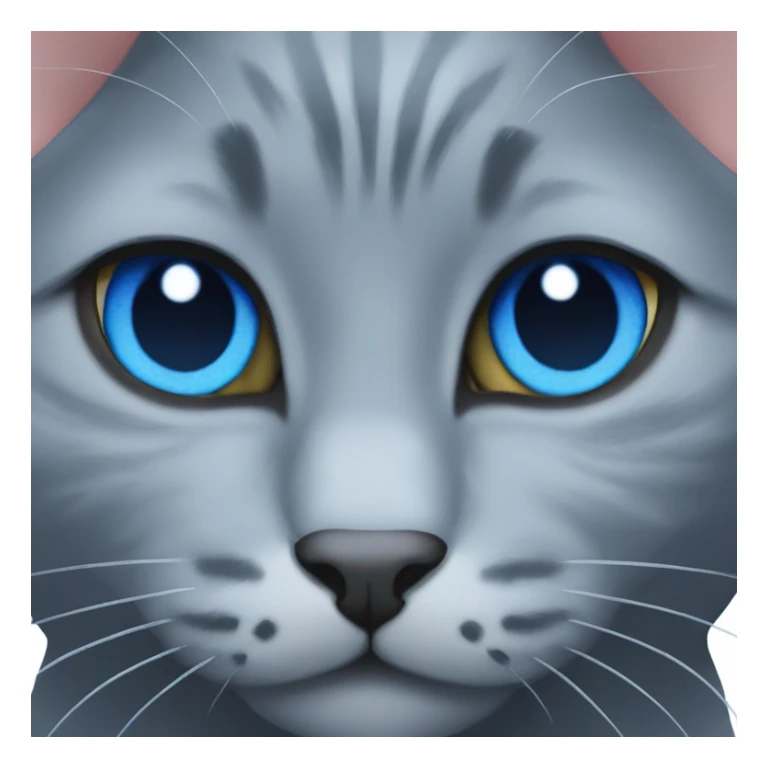 Russian blue cat face with blue eyes sticker