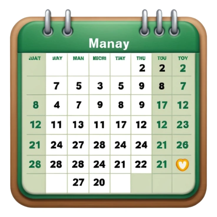 tabla calendario con fondo verde sticker