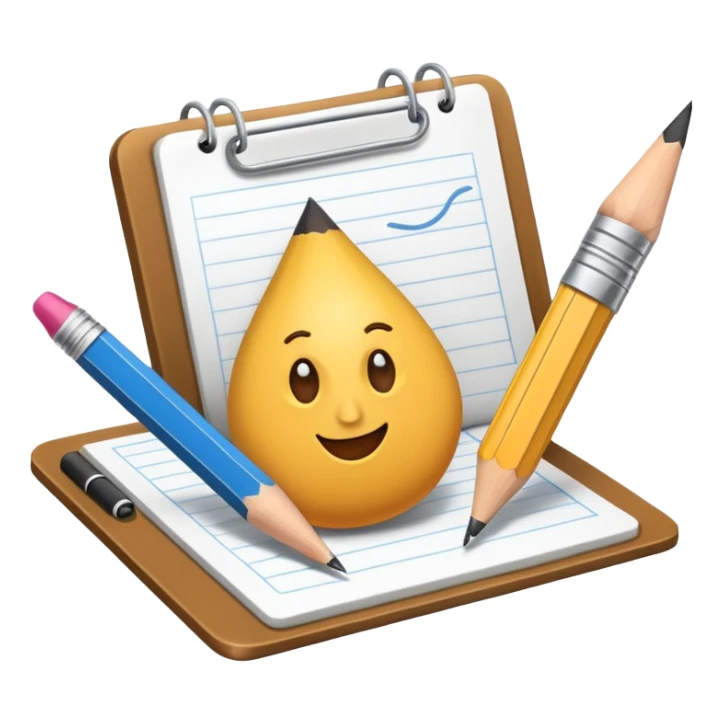 Create an icon representing the process of creating a black-and-white caricature. Include a pencil, a sketchpad with a humorous, exaggerated figure, and inking tools. Use bold lines and shading, with a transparent background. sticker