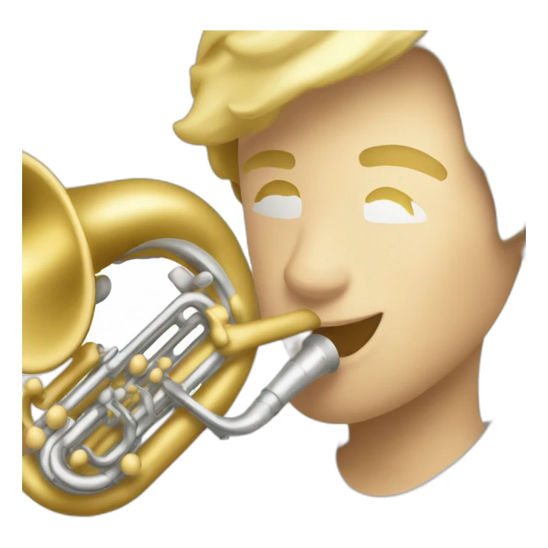 A blond young música playing saxhorn sticker