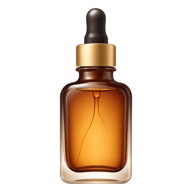 Organic cosmetic in a cristal brown bottle sticker