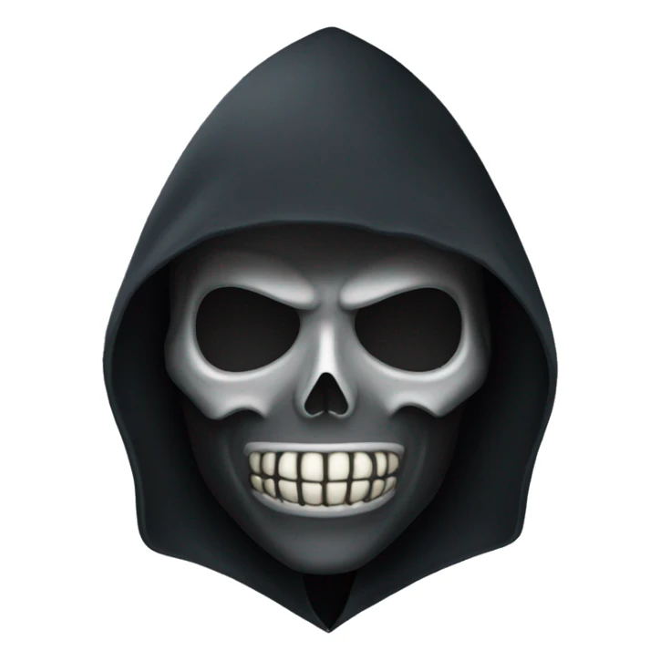 Grim reaper with high hood wearing mask sticker
